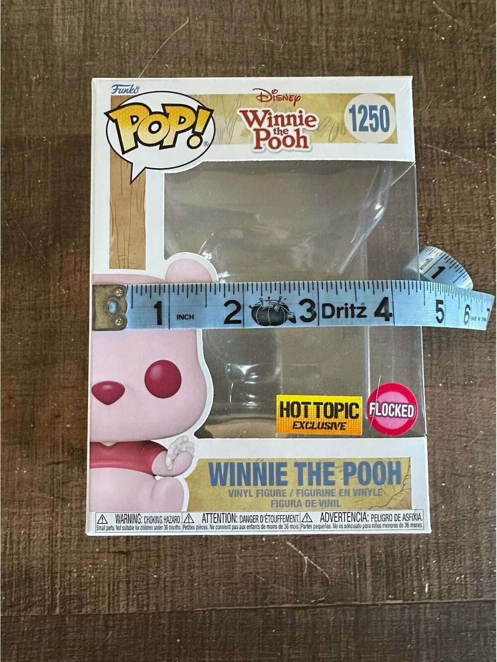 Hot Topic Exclusive Flocked Winnie The Pooh Funko Pop! Figure #1250 BOX ONLY